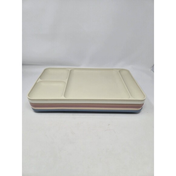 Tupperware Other - VINTAGE TUPPERWARE LOT CAFETERIA LUNCH TRAY DIVIDED PLATE MIXED #1535 SET OF 6